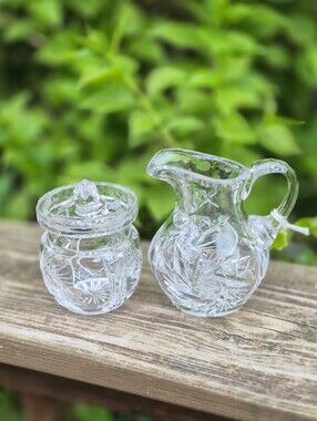 Pinwheel Crystal Cream And Sugar